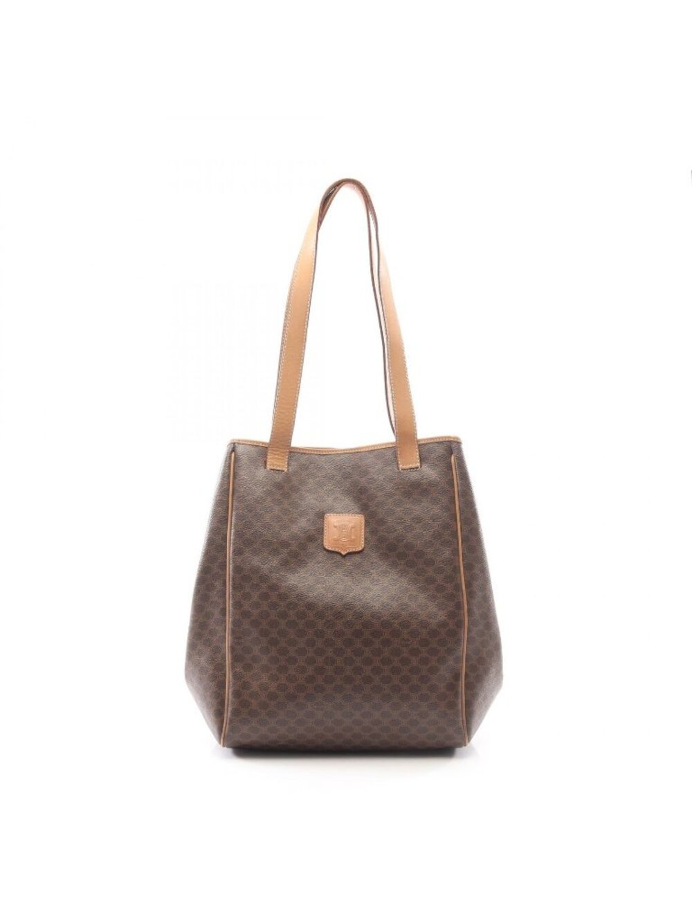 Celine Tote Bag Macadam Brown Canvas Leather